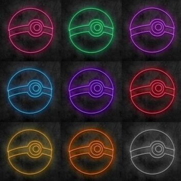 Pokéball Symbol LED-Neonschild für Gaming Zimmer