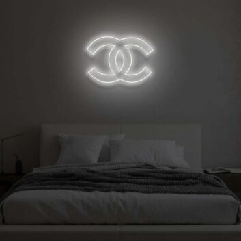 Doppeltes C Logo LED-Neonschild Schlafzimmer Wohnzimmer