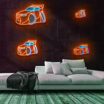 Sportwagen mit Heckspoiler LED-Neonschild für Gamingzimmer