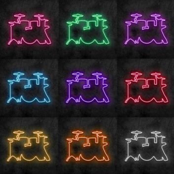 Schlagzeug LED-Neonschild Musikstudio Bar