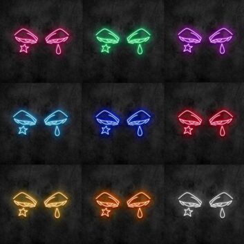 Augen mit Stern und Träne LED-Neonschild für Wohnzimmer Bar
