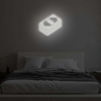 Geldscheinstapel LED-Neonschild Schlafzimmer Wohnzimmer