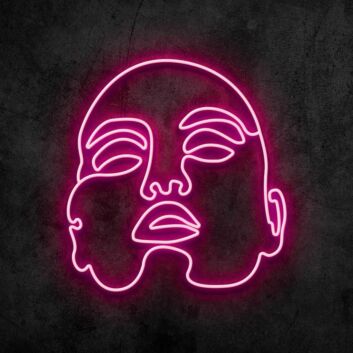 Abstraktes Gesicht als LED-Neonschild