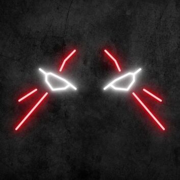 stilisiertes Augenpaar LED-Neonschild Gaming Wohnzimmer