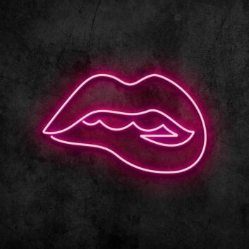 Lippen mit leicht geöffnetem Mund LED-Neonschild für Bar Club