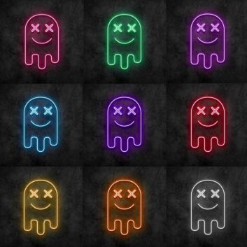 Geist mit X-Augen LED-Neonschild Gamingzimmer Bar