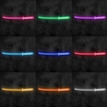 Samuraischwert LED-Neonschild für Gaming Raum