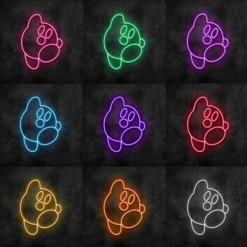 Videospielfigur mit rundem Körper LED-Neonschild Gaming Kinderzimmer