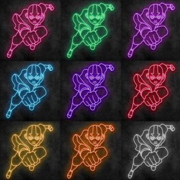 springender Comic-Held LED-Neonschild für Gamingzimmer