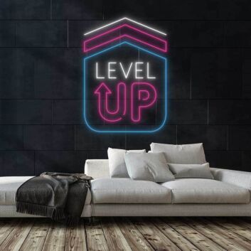 LEVEL UP LED-Neonschild Gaming Wohnzimmer
