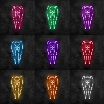 Engelsflügel mit Heiligenschein LED-Neonschild Wohnzimmer Bar