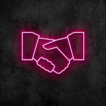 Händedruck Symbol LED-Neonschild für Büro Empfangsbereich