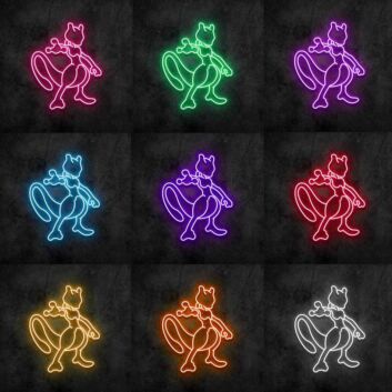 Pokémon Mewtu Figur LED-Neonschild für Gamingzimmer