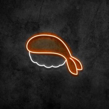 Garnelen-Nigiri als LED-Neonschild