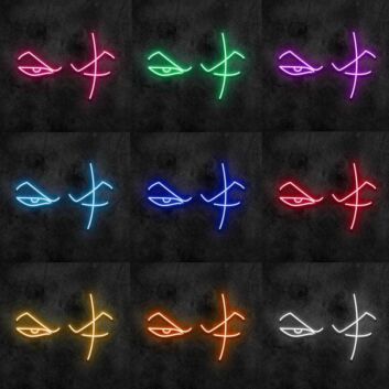 Abstraktes Augenmotiv LED-Neonschild Wohnzimmer Bar