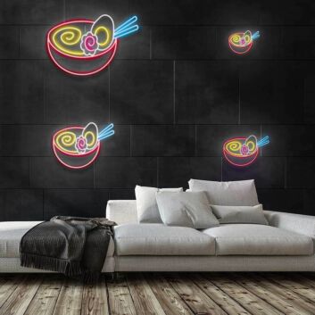 Schüssel Ramen mit Ei und Narutomaki LED-Neonschild für Restaurant Küche