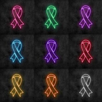 Schleifenband Symbol LED-Neonschild für Gesundheit