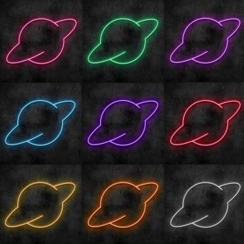 Planet mit Ring LED-Neonschild Wohnzimmer Bar