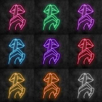 Finger vor Lippen LED-Neonschild für Bar Club