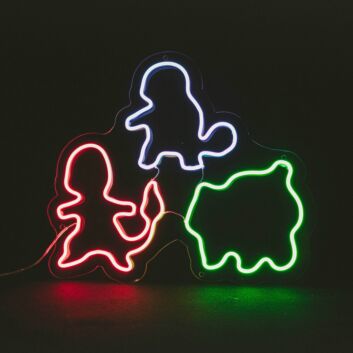 Videospiel Figuren Silhouetten LED-Neonschild für Gamingzimmer und Kinderzimmer