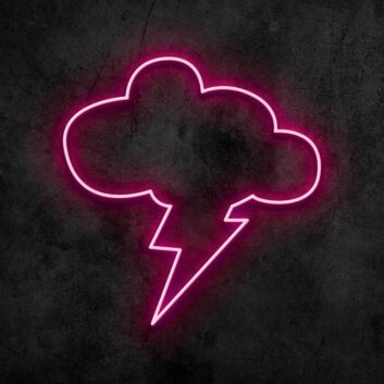 Gewitterwolke mit Blitz LED-Neonschild für Wohnzimmer und Bar