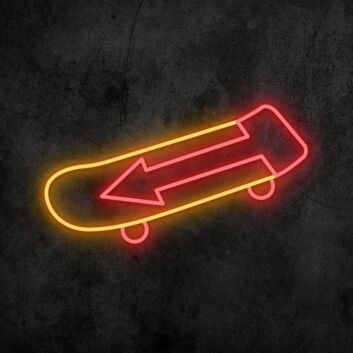 Skateboard mit Pfeil LED-Neonschild Skateshop Jugendzimmer