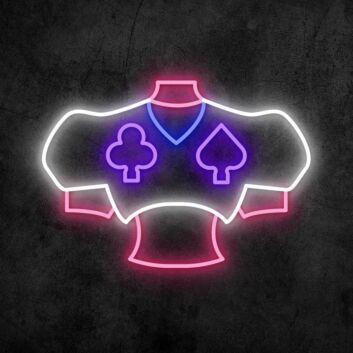Pokerhemd mit Kartenfarben LED-Neonschild für Spielzimmer Bar