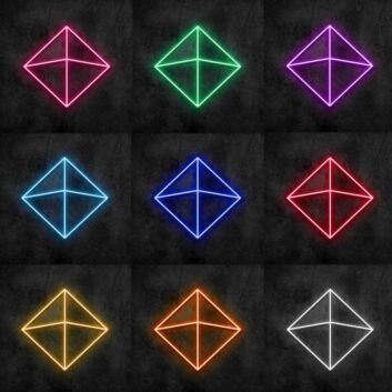 Diamantform LED-Neonschild Wohnzimmer Büro