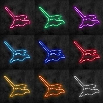 Raumschiff Silhouette LED-Neonschild für Gamingzimmer