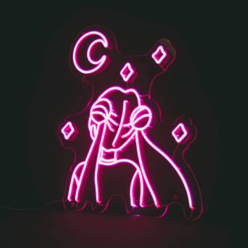 Frau mit Mond und Sternen LED-Neonschild Wohnzimmer Studio
