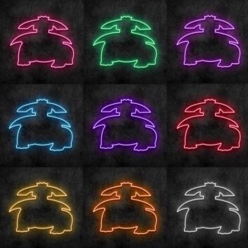 stilisiertes Monster LED-Neonschild für Gamingzimmer