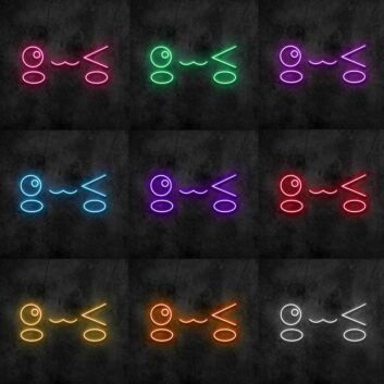 Kawaii Gesicht Emoji LED-Neonschild Wohnzimmer Gamingzimmer