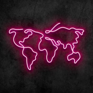 Weltkarte Umriss LED-Neonschild Wohnzimmer Büro