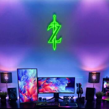 Schwert mit Buchstabe Z LED-Neonschild Gaming Zimmer