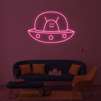 UFO mit Schnecke LED-Neonschild Wohnzimmer Kinderzimmer