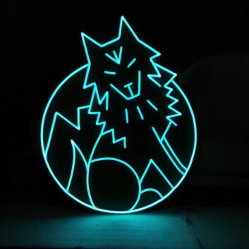 Wolfkopf im Kreis LED-Neonschild Wohnzimmer Bar
