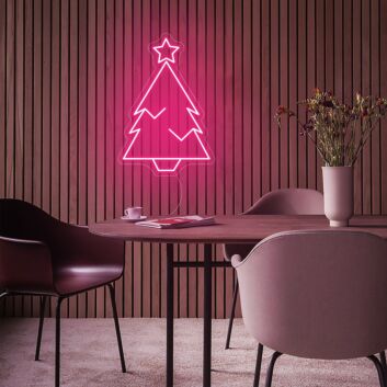 Weihnachtsbaum mit Stern LED-Neonschild Wohnzimmer Weihnachtsdeko