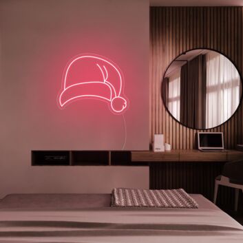 Weihnachtsmannmütze LED-Neonschild Wohnzimmer Weihnachtsdeko