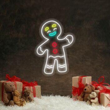 Lebkuchenmann LED-Neonschild für Weihnachten Wohnzimmer