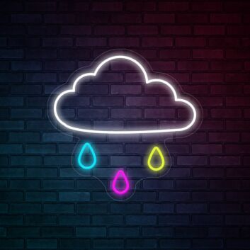 Wolke mit Regentropfen LED-Neonschild Wohnzimmer Bar