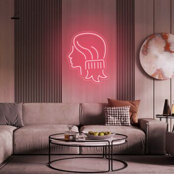Frauenkopf Silhouette LED-Neonschild Wohnzimmer Friseursalon