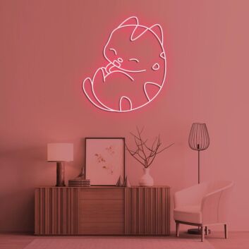 schlafende Katze LED-Neonschild Wohnzimmer Schlafzimmer