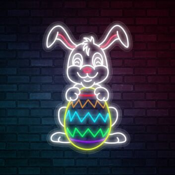 Osterhase mit Osterei LED-Neonschild für Wohnzimmer oder Schaufenster