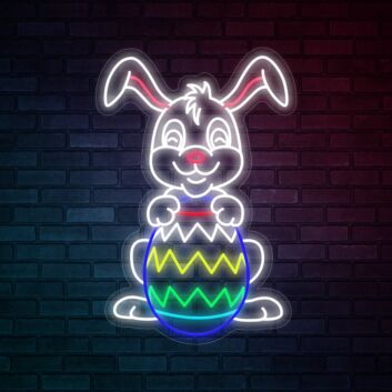 Osterhase mit Osterei LED-Neonschild für Wohnzimmer oder Schaufenster