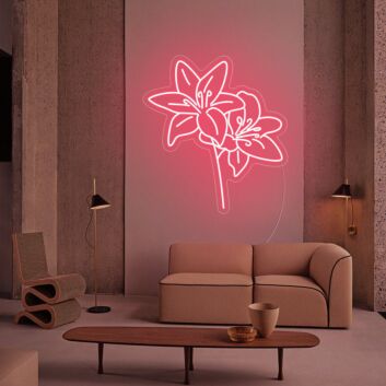 Lilienblüten LED-Neonschild Wohnzimmer Dekoration