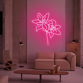 Lilienblüten LED-Neonschild Wohnzimmer Dekoration