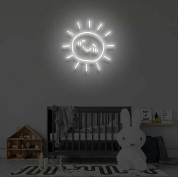 lächelnde Sonne LED-Neonschild Kinderzimmer