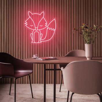 sitzender Fuchs LED-Neonschild für Wohnzimmer Café