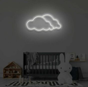 Wolken LED-Neonschild Kinderzimmer