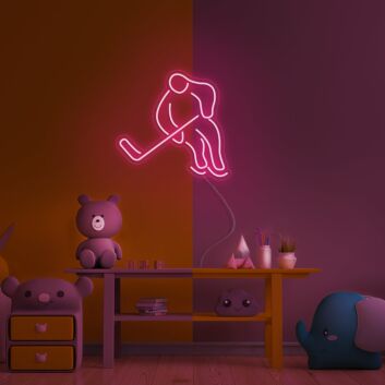 Eishockeyspieler LED-Neonschild für Kinderzimmer oder Sportbar